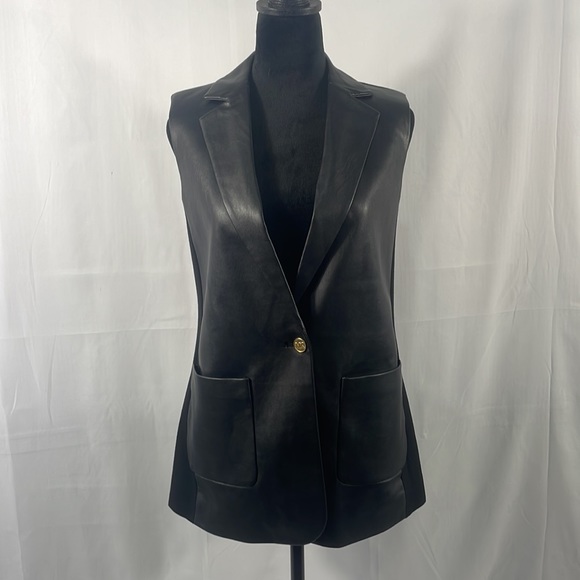 MICHAEL Michael Kors Jackets & Blazers - Micheal Kors Leather Vest, Black,Small, NWT